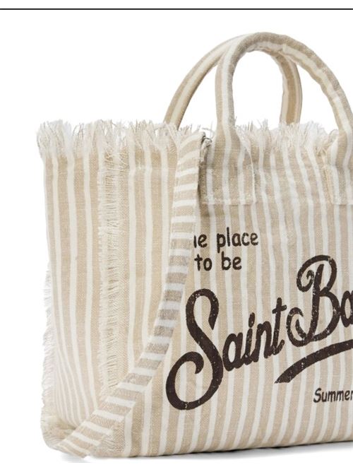 vanity linen shoulder bag linen stripes MC2 SAINT BARTH | VANI022-00433L.11